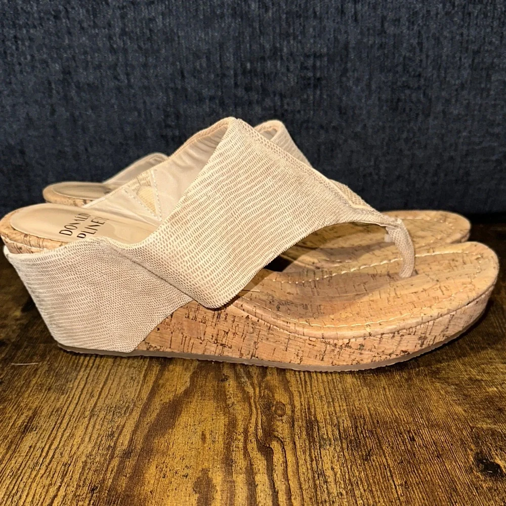 Donald J Pliner - Gilles - Tan - Suede Cork Wedge Sandals - Size 12M